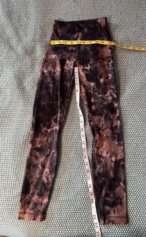 Lululemon Align Sz 0 Diamond Dye Graphite gray pink pastel EUC 23 Inch Inseam thumbnail 1