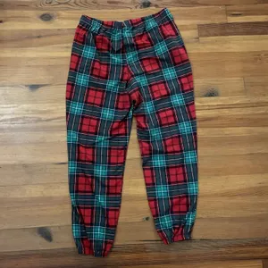 Joyspun Womens Red Plaid Cheers Christmas Pajama Set Jogger PJs Medium Holiday thumbnail 7