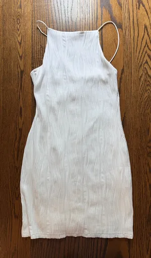 Study’s Elegant White Mini Dress with Slim Straps thumbnail 1