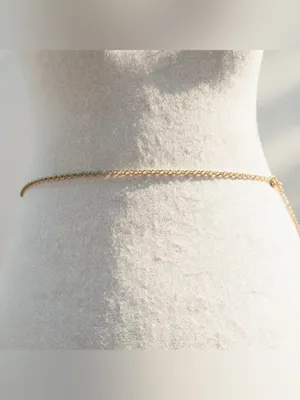 Y2K 2000s style Silver tone stainless steel oval waist chain belt thumbnail 3