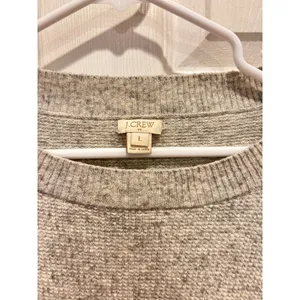 J.Crew Womens Merino Wool Blend‎ Colorblock Waffle Knit Sweater Grey L Academia thumbnail 3