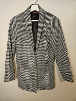Ambiance Outerwear Black White Houndstooth Jacket Coat Business Casual Neutral thumbnail 9