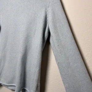 J.‎ Crew Women Cotton Cashmere Turtleneck Sweater Light Blue Roll Neck Fisherman thumbnail 5