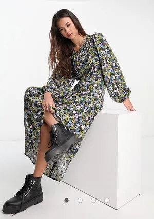 Nobody's Child Katie open back midi dress in ditsy floral size 8 thumbnail 1