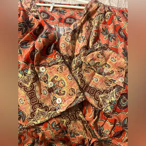 Free People Coral Paisley V-Neck Blouse thumbnail 9
