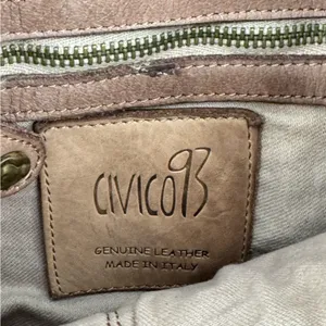 Civico 93 Genuine Leather‎ Woven Flap Crossbody Bag Brown Made in Italy thumbnail 10