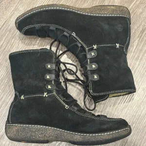 Timberland Black Reykir Ghillie Suede Lace-Up Sherpa‎ Moccasin Boots Boho Cozy 8 thumbnail 5