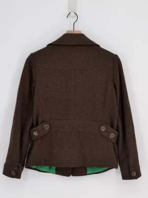 Vintage New York Houndstooth Tweed Jacket Brown M Size M thumbnail 3
