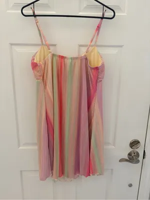 No Boundaries Rainbow Striped Midi Dress - Pink, Coral, Mint, Lavender thumbnail 4