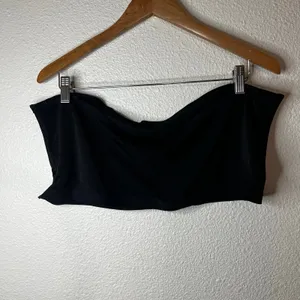 Skims black powermesh sheer strapless bandeau bra 4X plus thumbnail 3