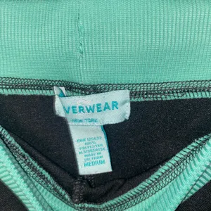 Silverwear Black Seafoam Green Straight Leg Track Sweatpants Women's Size Medium thumbnail 4