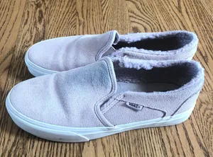 Vans Slip-On Lavender Suede Shearling Lined thumbnail 2