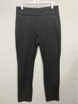 Dalia Women’s M Black Plaid Pull-On Straight Leg Pants thumbnail 2
