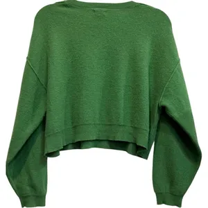 Anthropologie Cashmere Alani Cropped Crew Neck Sweater Pilcro Green Milan L thumbnail 4