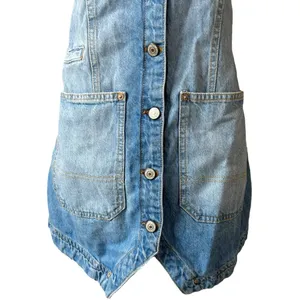 Free People We The Free Out Of Office Vest Dress in Busy Blue thumbnail 4