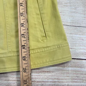 Talbots Womens XS Chartreuse Denim Trucker Jacket Cotton Blend Stretch ID245 thumbnail 5