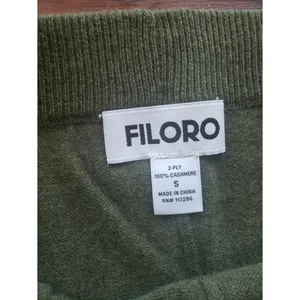 Filoro 100% Cashmere Army Green Knit Jogger Pants Size S New Lounge Luxury thumbnail 2