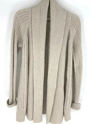 All Saints Galaxy Flex Mohair Wool Blend‎ Cardigan Open-Front Oatmeal Size 8 thumbnail 1