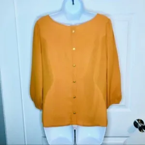 Brenda’s Button Back Blouse Mustard Yellow S thumbnail 6