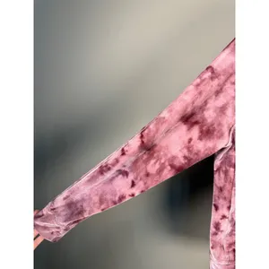 Lululemon Velour Warm Down Crew Cassis Tie Dye Cropped Sweatshirt‎ 12 thumbnail 3