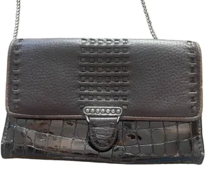 Brighton Vintage Y2k Crocodile Embossed Leather Clutch Wallet‎ W Chain thumbnail 1