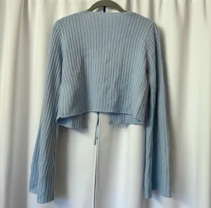 SheIn Sky Blue Self Tie Cottagecore Y2K Cardigan With Flared Sleeves Size Medium thumbnail 6