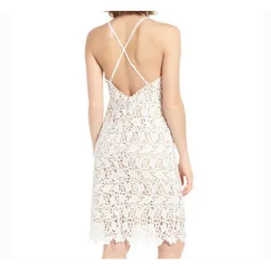 J.O.A. NWT Off white lace strappy back sheath cocktail party dress thumbnail 2