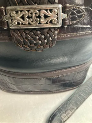Brighton Cheryl Crossbody Bag Braided Leather Brown Silver Heart Fab thumbnail 5