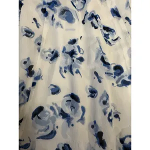 Club Monaco blue and white floral high-low skirt Smocked Waist Size Small‎ Lined thumbnail 5