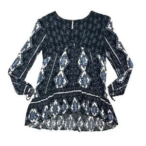 Free People Down by the Bay Navy Blue Tunic Dress XS thumbnail 3