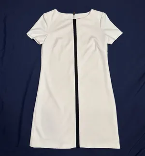 Betsey Johnson White Black Stripe Shift Dress Size 6 Bridal Sorority thumbnail 3