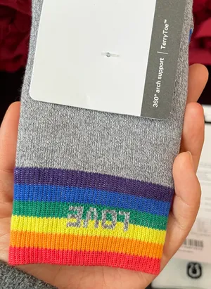 Lululemon One women’s daily studs mid crew rainbowsock size L NWT thumbnail 2