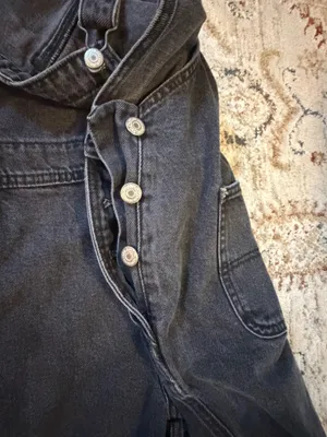 Old Navy Black Denim Overalls thumbnail 3