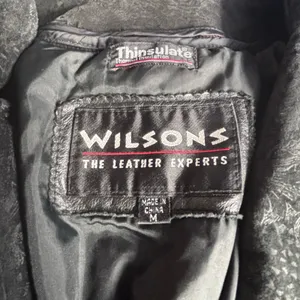 Vintage Wilsons Leather Black Trench Coat Thinsulate‎ Insulated Medium Longline thumbnail 15