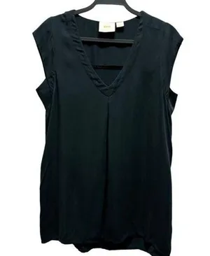 Maeve By Anthropologie Womens Black Sleeveless V-Neck Top Medium thumbnail 1