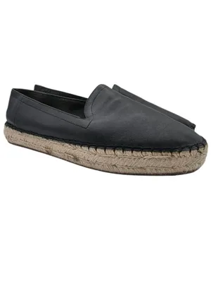 GAP Womens Espadrilles Black Leather Shoes Size 10 - 11 Natural Neutral Preppy thumbnail 2