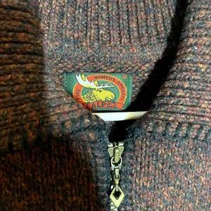 Vintage Alps Sweater Vest Marled Wool Knitted Full Zip Collared Brown M thumbnail 3