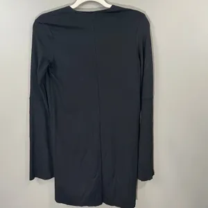 Zara Mini Dress Womens Small S Black Great V-Neck Bell Sleeve Split Cuff TRF thumbnail 5