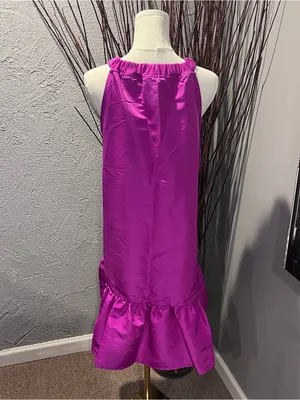 🌺Paper Of London Purple Sleeveless Halter Dress Size 12🌺 thumbnail 4