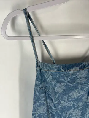 rag & bone Laser Floral Denim Tie Dress Blue Size S thumbnail 3