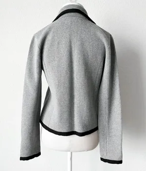 Gray Black Knit Blazer Suit Cardigan Sweater Jacket Size S thumbnail 5