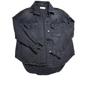 🖤✨Dear John Black Distressed Denim Jean Jacket Women’s Small✨🖤‎ thumbnail 2