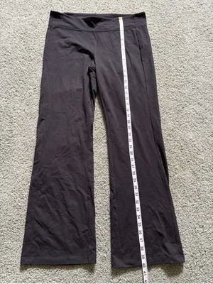 Lauren Ralph Lauren Black Flare Wide Leg Mid Rise Leggings Yoga Pants Womens L thumbnail 3