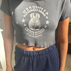 Gray Nashville Graphic Crop Top thumbnail 1