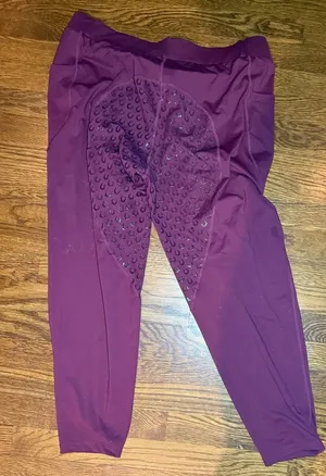 FitsT4 Sports Women's Riding Tights, Plum, XXL, Full Grip Leggings thumbnail 6