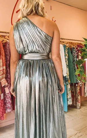 Retrofête Andrea Maxi Dress in gunmetal thumbnail 9