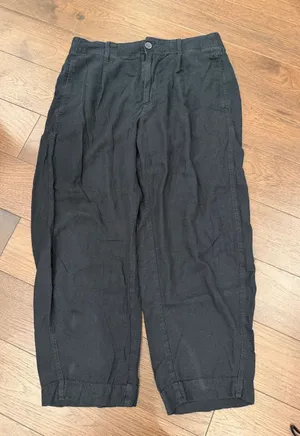 GAP Black Women’s Relaxed Linen-Blend Pants Size Medium - C73-009 thumbnail 1