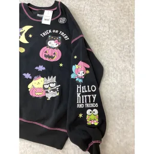 Hello Kitty and Friends Halloween Glow in the Dark Sweatshirt XS Black NWT‎ thumbnail 5