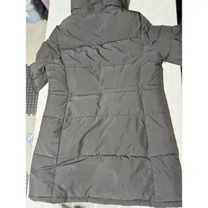 DKNY Womens‎ Long Puffer Parka Jacket Hooded Black Quilted Winter Coat XLarge XL thumbnail 7