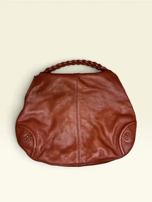 Vintage Bebe Y2K Leather Slouchy Hobo Shoulder Bag Brown Boho Tassel thumbnail 2